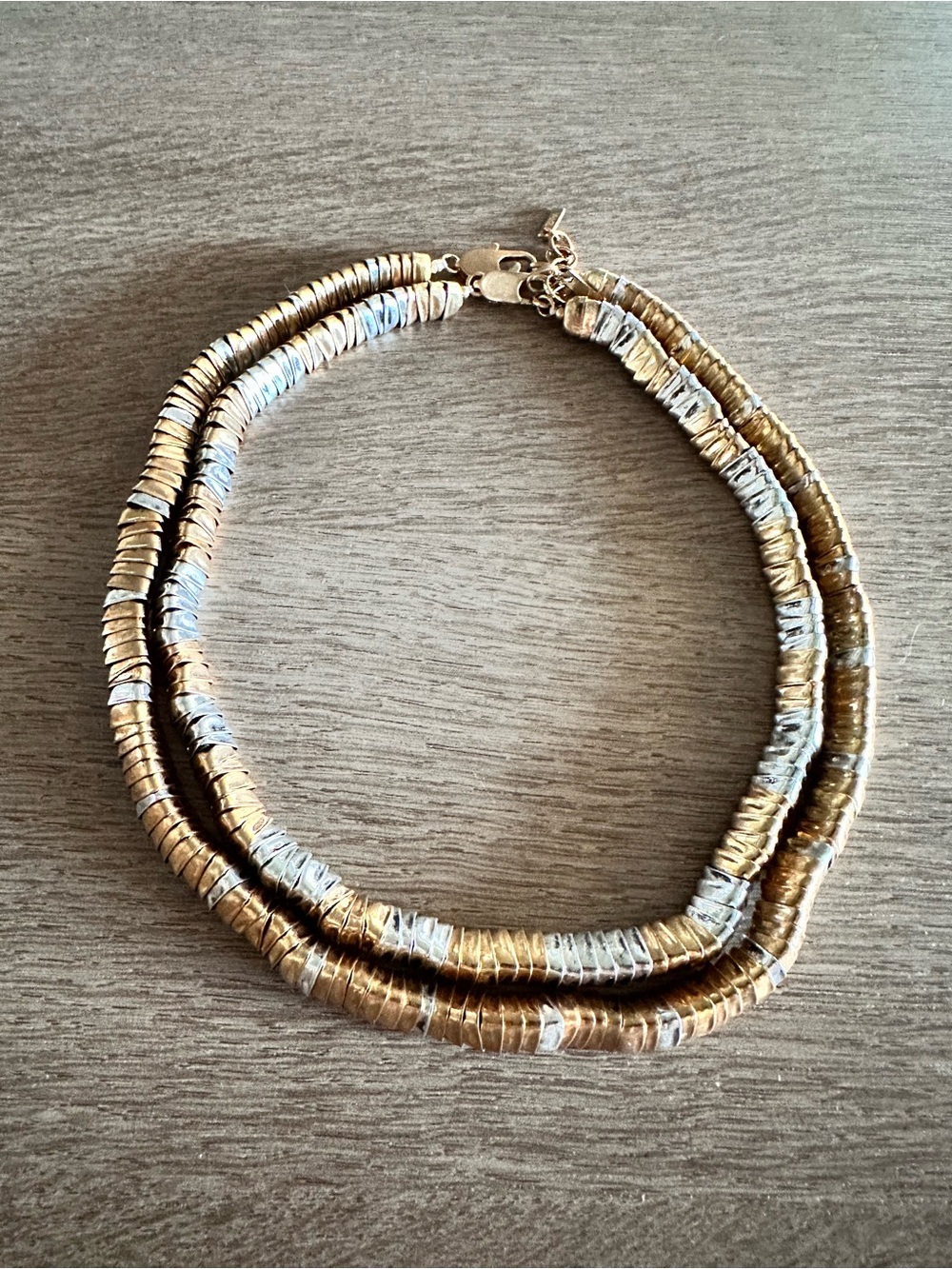 Zara Set of 2 Combined Metal Piece Necklaces in Gold and Silver Tone - Picture 3 of 6